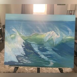 Original oil painting. Waves